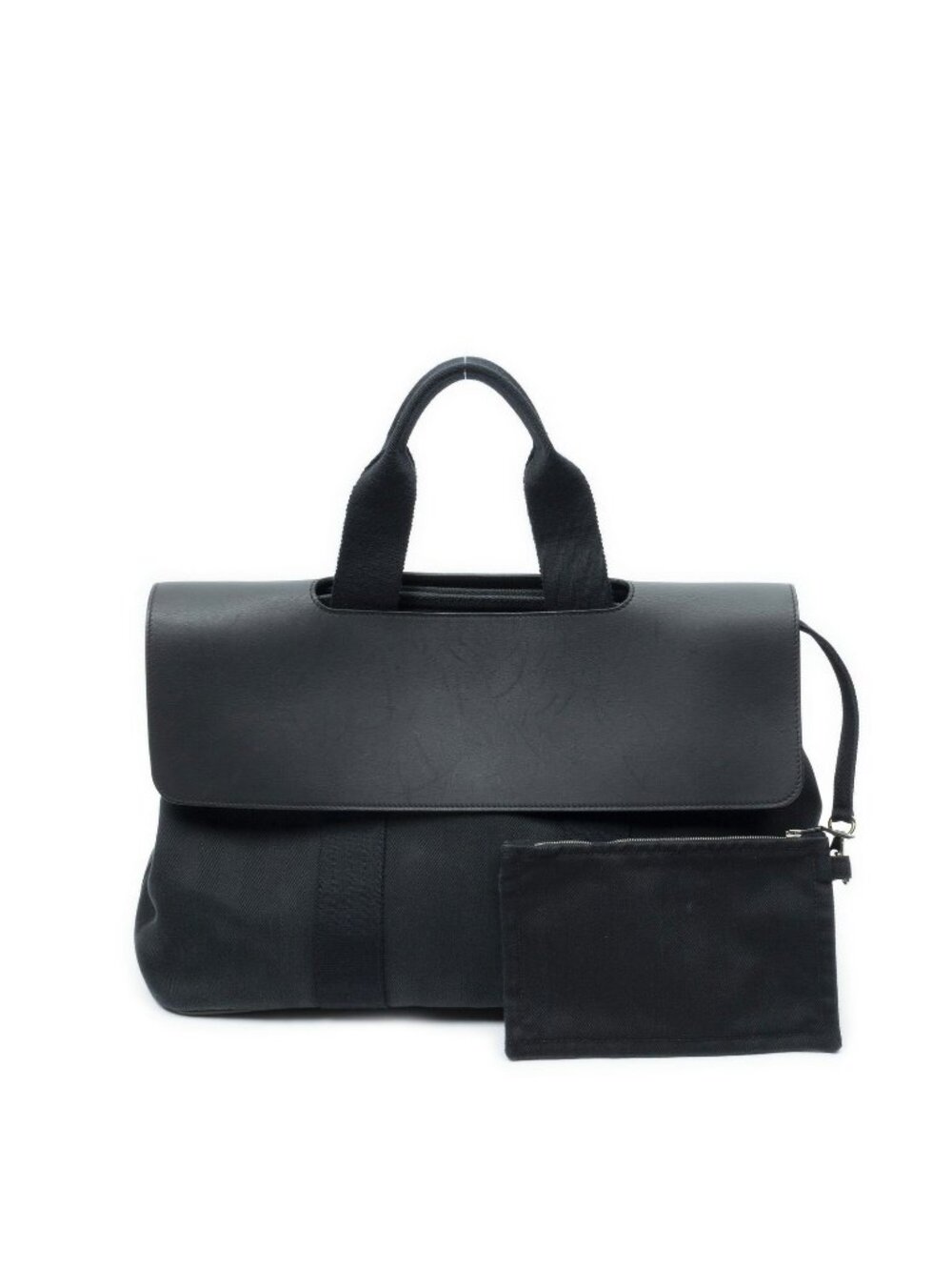Hermes Valparaiso Black Herringbone Canvas